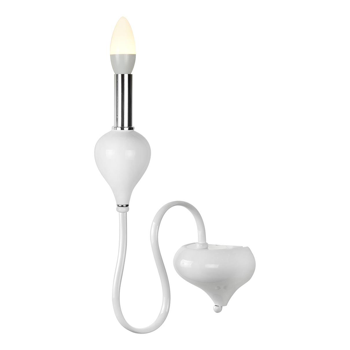 Бра металлическое белое Lady B88003-1 WH ILAMP СВЕЧА 00-3949114 Белый  - Вид №1