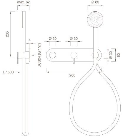 Ceadesign Настенный термостатический смеситель для ванны / душа Innovo Inv 50h - Вид №1