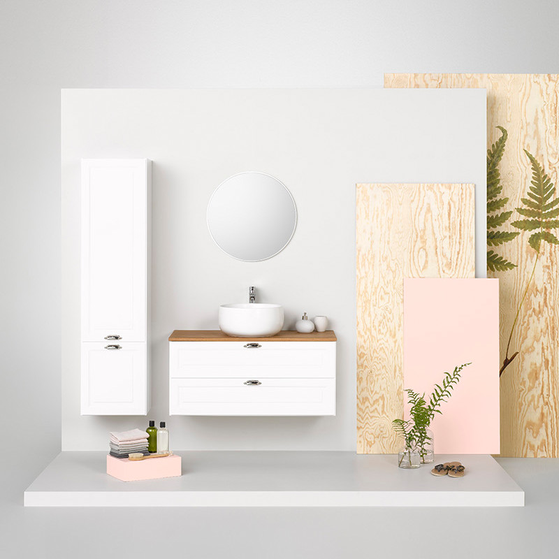 20071260 Шкаф Для Умывальника 1000 Белая Рама, Мягкое Закрытие Westerbergs Белый  - Вид №3