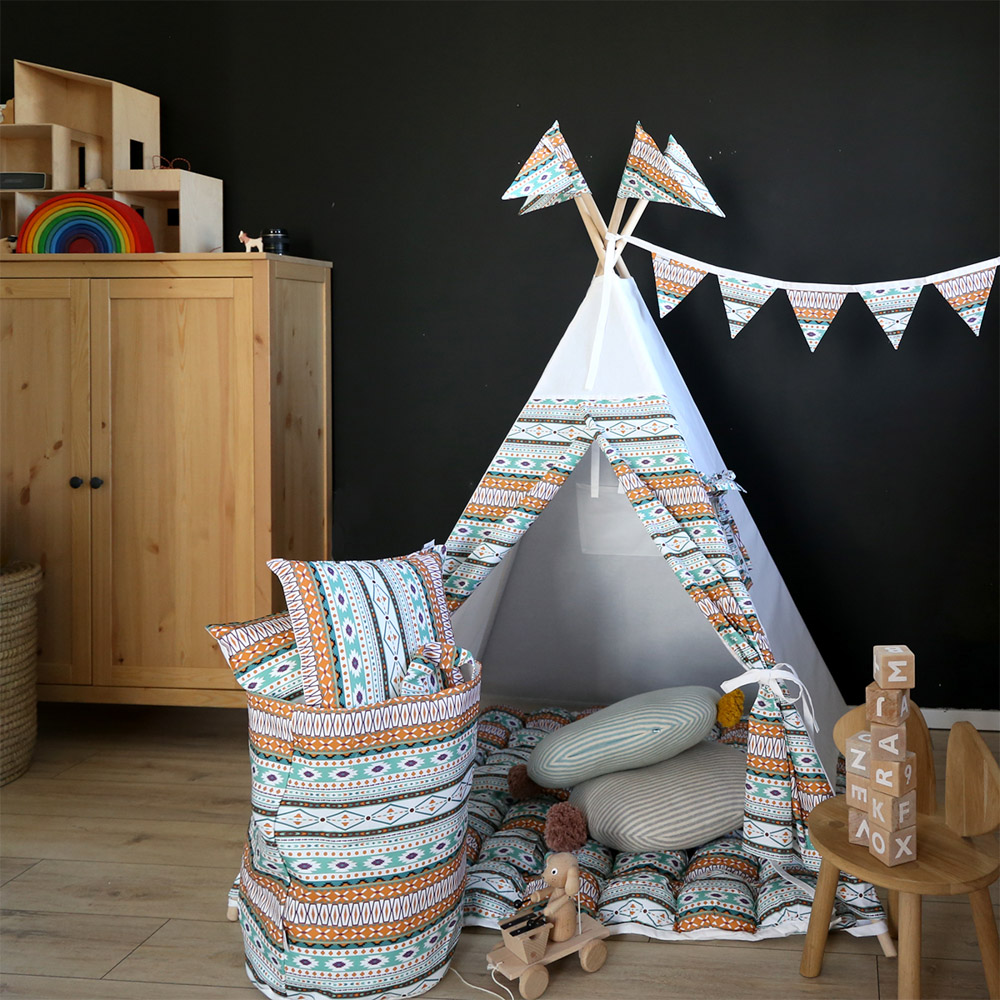 Вигвам Aztec с окном,карманом и флажками VAMVIGVAM AZTEC 281919 Оранжевый;голубой Santreyd - Вид №1