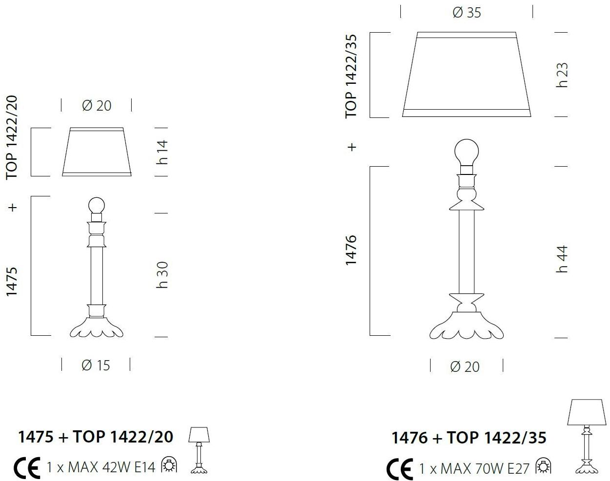 Sylcom Настольная лампа из стекла Dea 1475/1476 - Вид №3