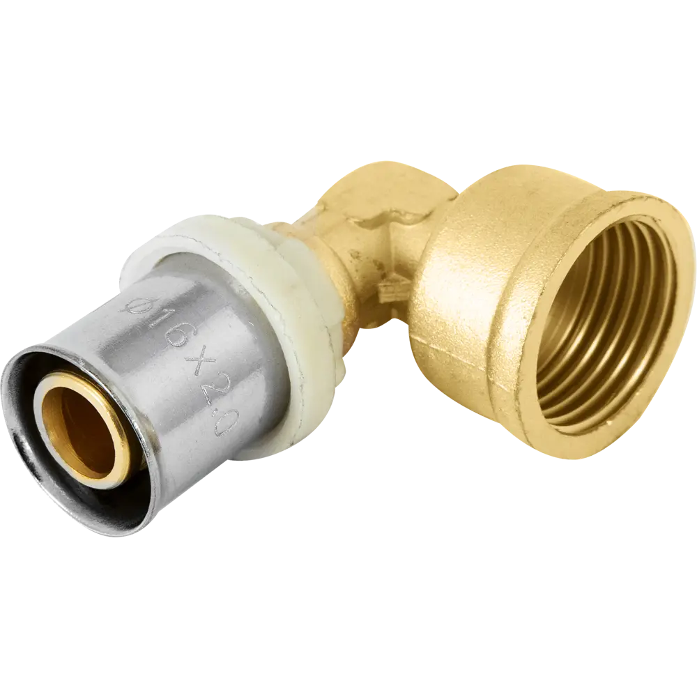 Уголок AQUABEAM 90° для труб 16 мм × 1/2" - латунный фитинг для водоснабжения 82275213 STLM-0023758