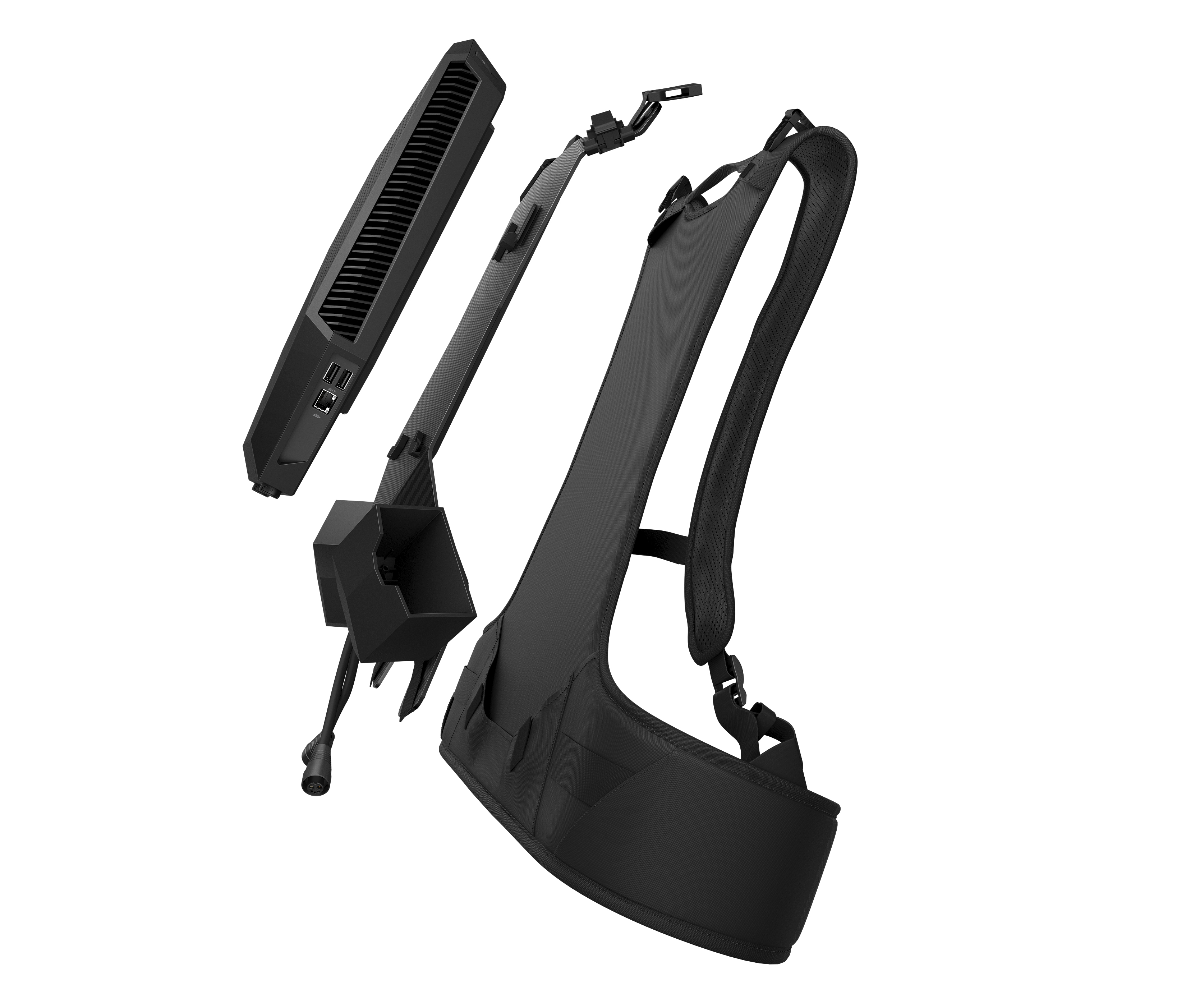 6TV01EA#ACB z vr backpack g2 intel core i7 8850h(2.6ghz)/32768mb/512ssdgb/nodvd/ext:nvidia geforce rtx2080(8192mb)/war 1y/4.66kg/black/w10pro + dock, batt chrgr, batt pack, harness HP Santreyd  - Вид №9