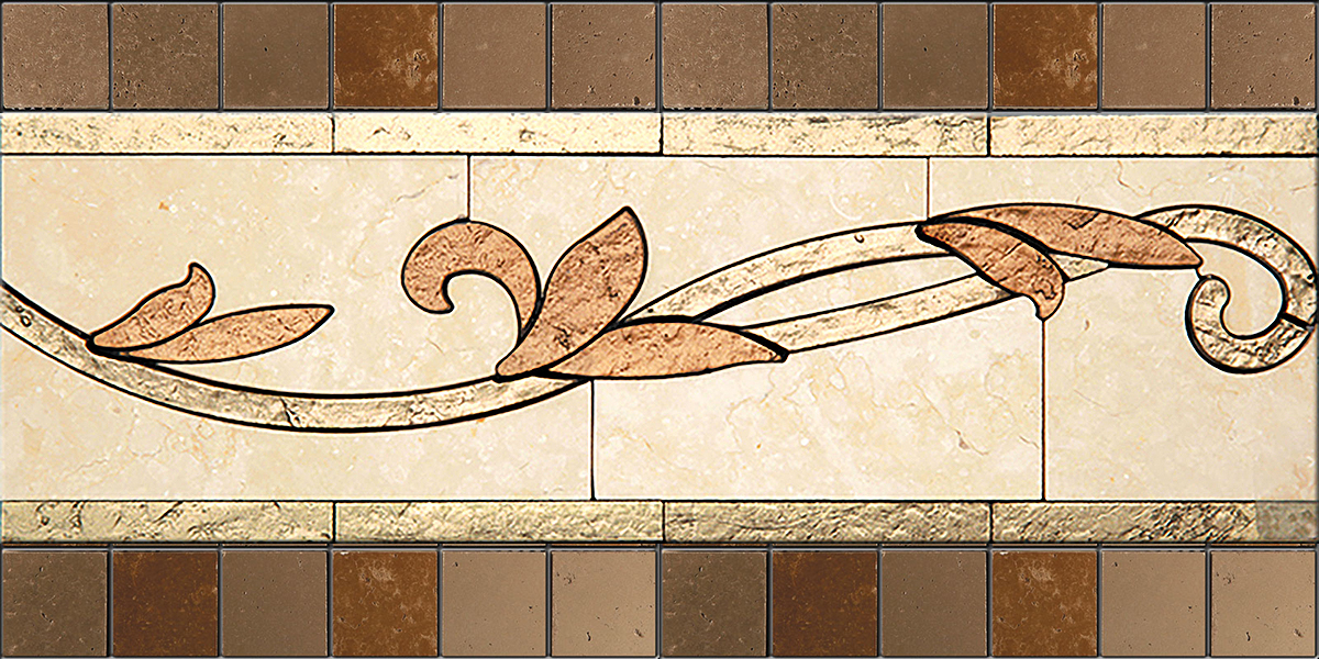 БОРДЮР ИЗ МРАМОРА LN-1 SKALINI FLORAL LN1 - Вид №1