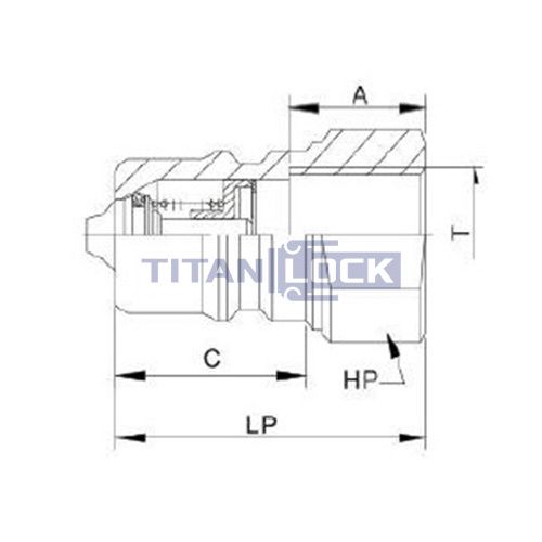 3/8in, БРС серия B, ISO 7241-B, ниппель, оцинк. сталь TL3BM TITAN LOCK  - Вид №1