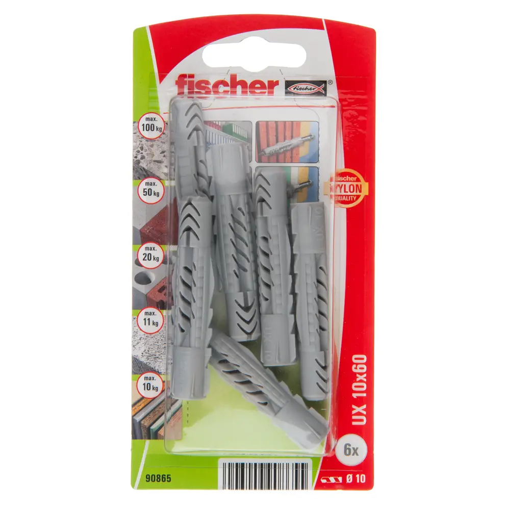 Дюбель универсальный Fischer UX без кромки 10x60 мм нейлон 6 шт STLM-2004817 - Вид №1