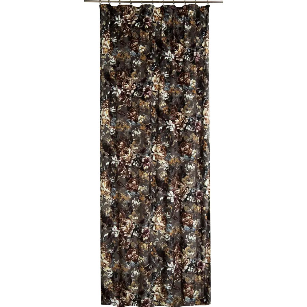 Штора на ленте Розы 140x280 см цвет коричневый SEASONS STLM-2010602 - Вид №1