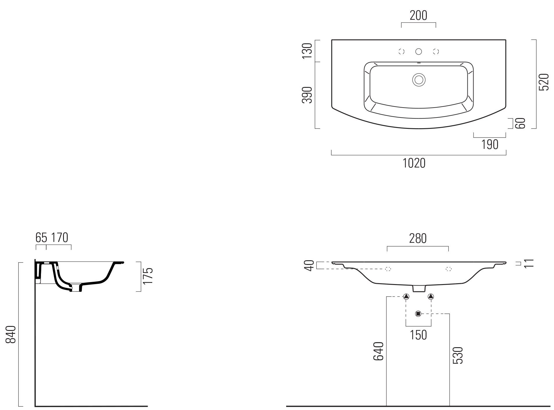 Керамическая раковина с переливом GSI ceramica мода ARCH-00099166 - Вид №4