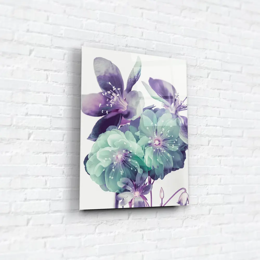 Картина на стекле "Цветы бирюза" 60x80 см 82924210 STLM-2058939 ARTABOSKO  - Вид №3