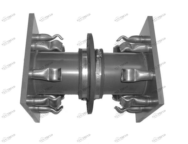 SANIT 615629 Стенка втулке PVC-U, прямой односторонний фланец с обеих сторон втулки дюбели V4A 