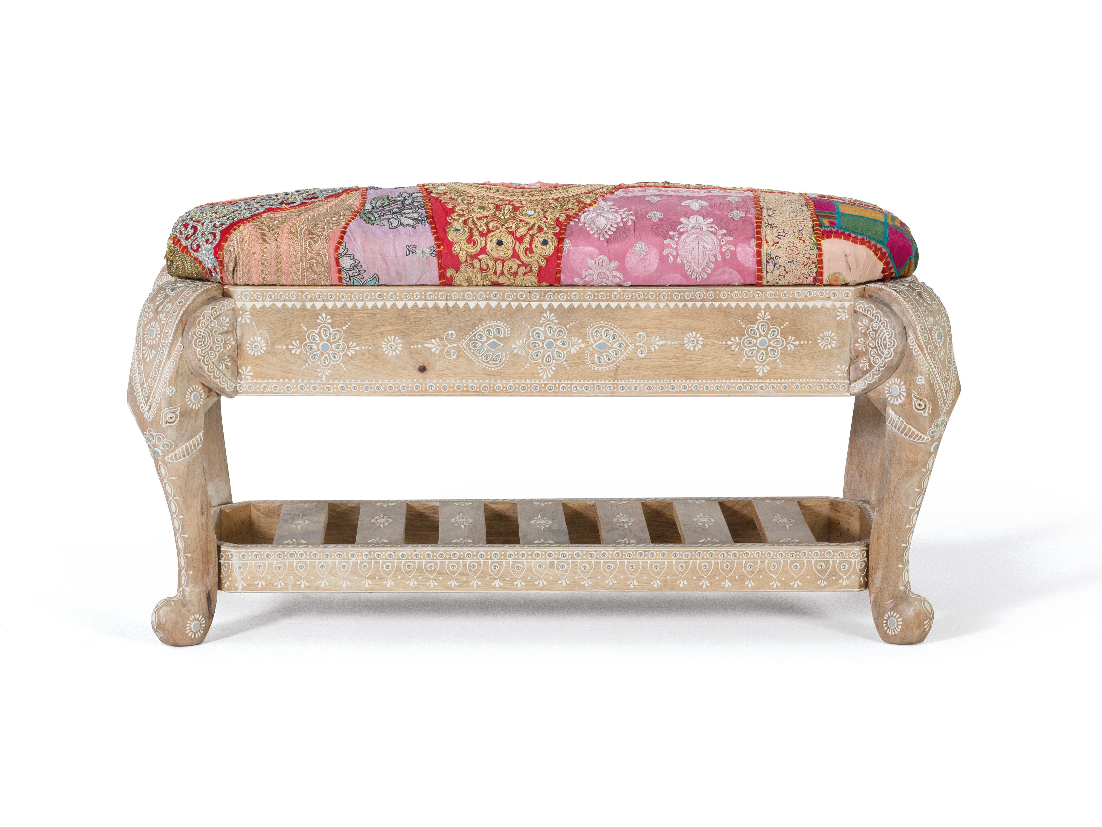 Скамейка из ткани и манго Giner y Colomer 1452 ARCH-00074396