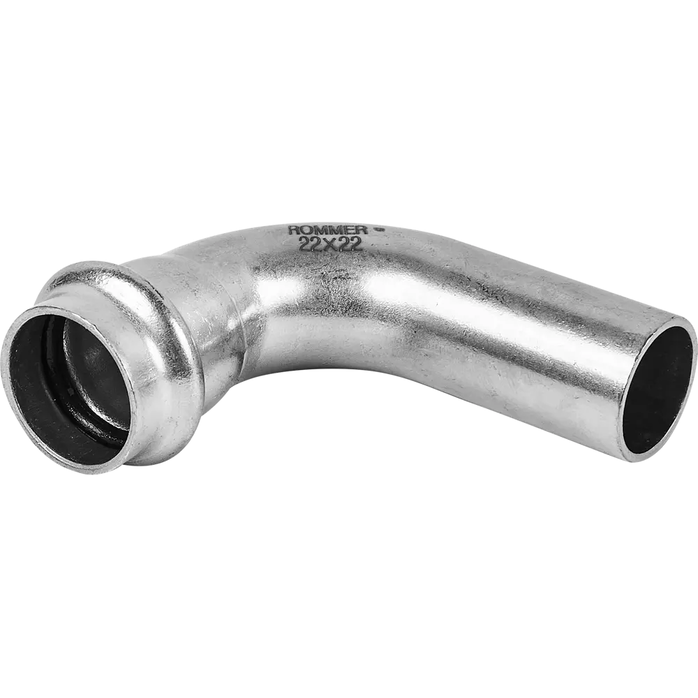 Угол однораструбный Rommer 22 мм 90 градусов ВПр-НПр нержавеющая сталь STLM-2129495