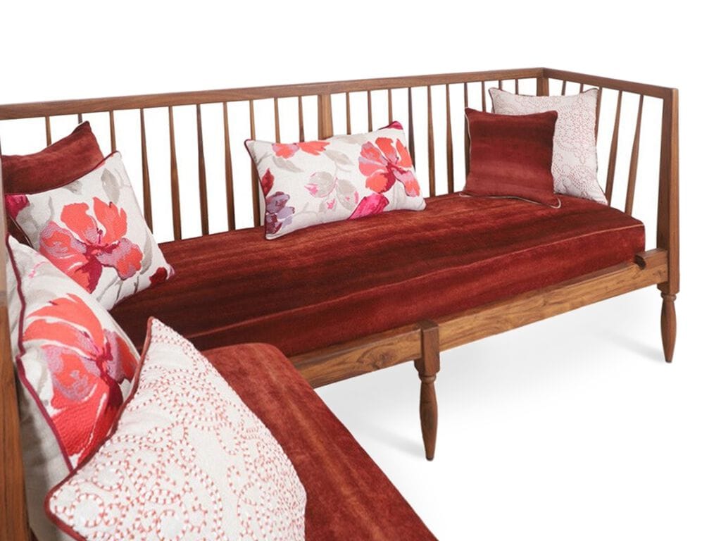 Угловая скамейка из тикового дерева со спинкой Alankaram ISTE ARCH-00054043 - Вид №7