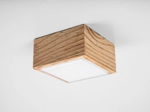 ENGI Бра / потолочный светильник из дерева и стекла Divetro wood Endw90