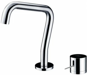 JUSTIME Смеситель для кухни из хромированной латуни на два отверстия, поворотный излив Lucky 7