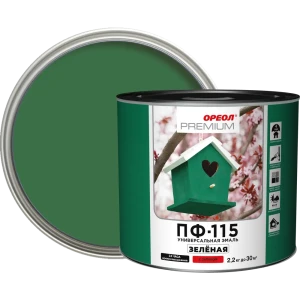 Эмаль Ореол Premium ПФ-115 глянцевая цвет зелёный 2.2 кг