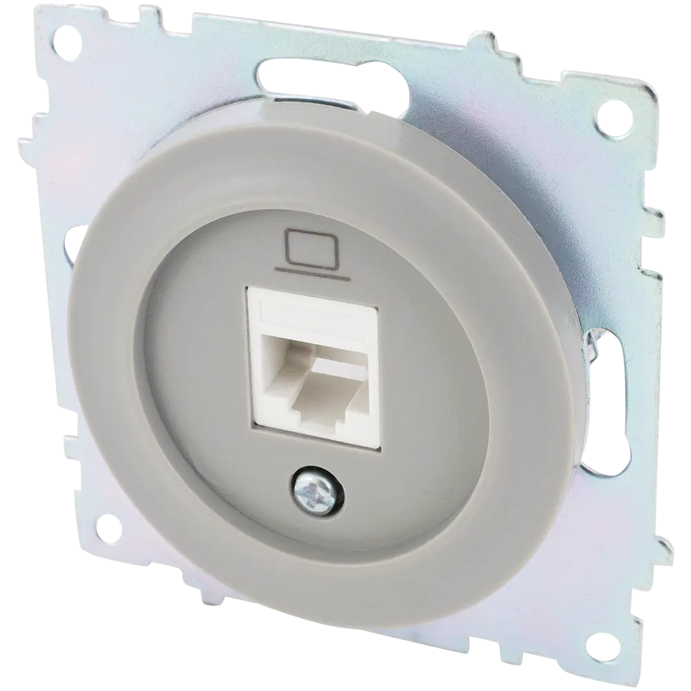 Розетка компьютерная встраиваемая Onekey Florence RJ45 UTP cat 5 цвет серый ONEKEYELECTRO STLM-2113480 - Вид №2