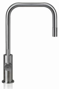 MGS Смеситель для кухни из нержавеющей стали, устанавливаемый на столешнице, с вытяжным душем Spin