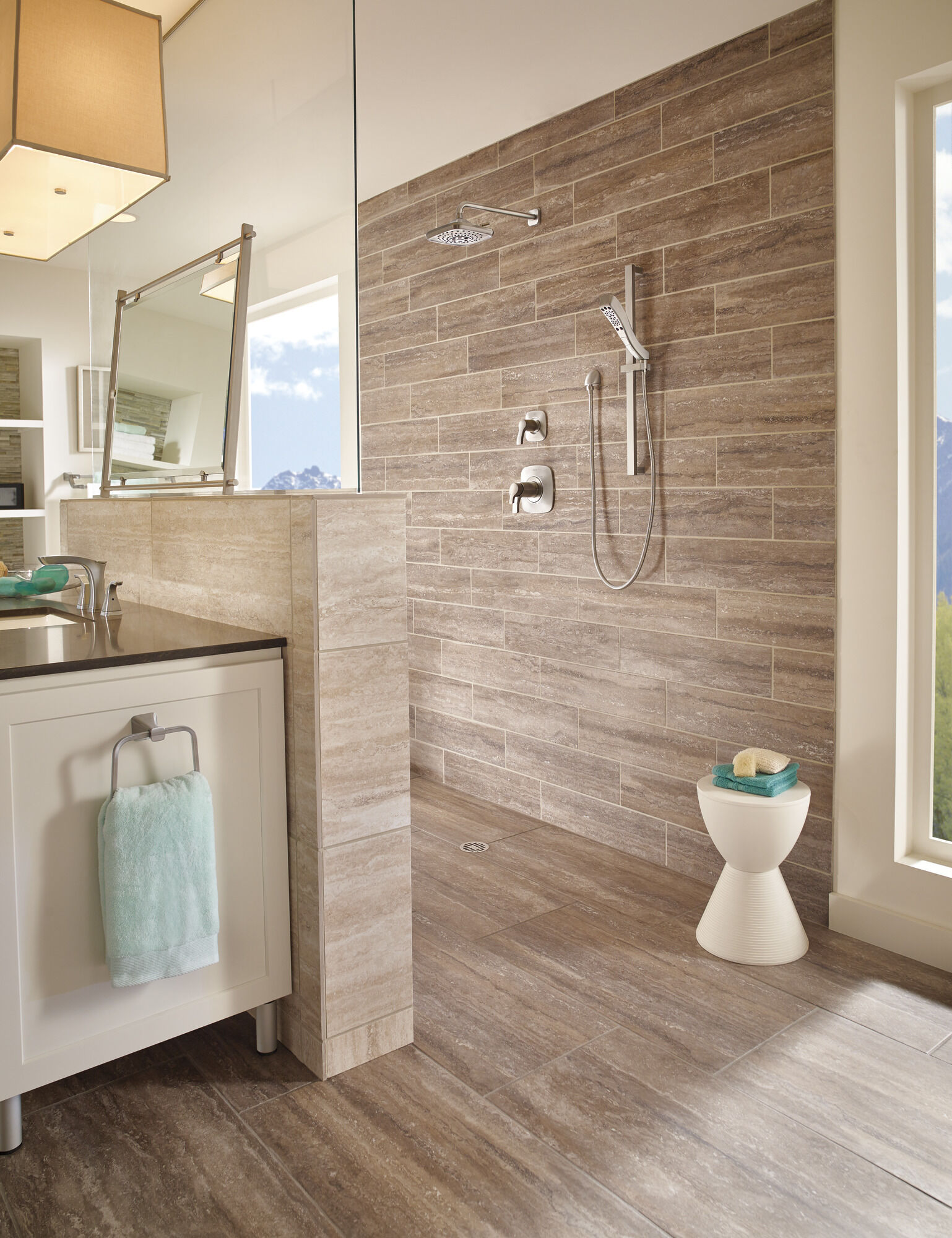 Смеситель для ванной комнаты с двумя ручками - металлический всплывающий Delta Faucet Tesla 3552-SSMPU-DST - Вид №5