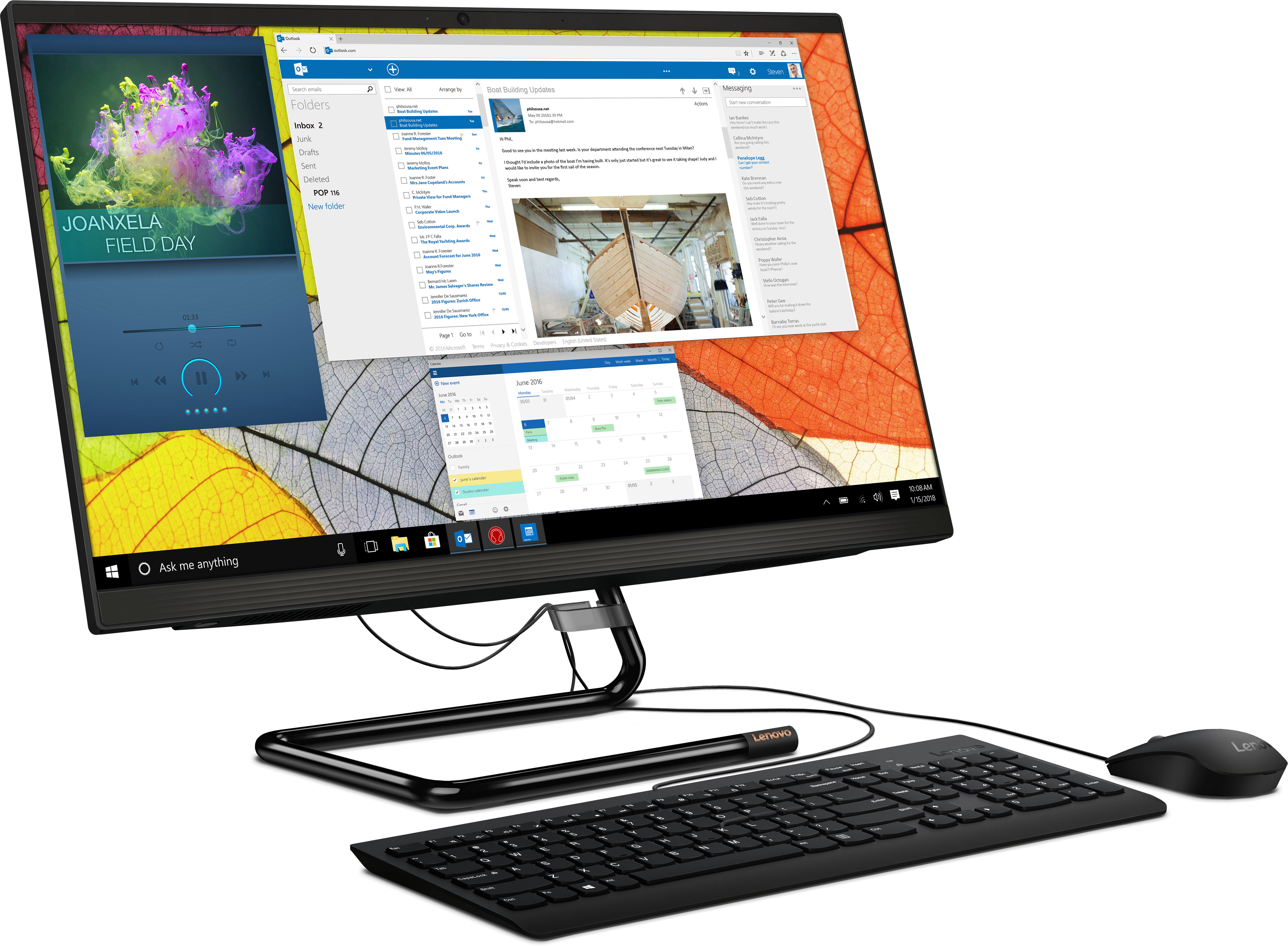 F0EW002ARK ideacentre aio 3 24are05 23.8"(1920x1080)/amd ryzen 3 4300u(2.7ghz)/4096mb/1000+128ssdgb/dvdrw/int:amd radeon/bt/wifi/war 1y/6kg/black/w10 + keyboard, mouse usb Lenovo Santreyd  - Вид №10