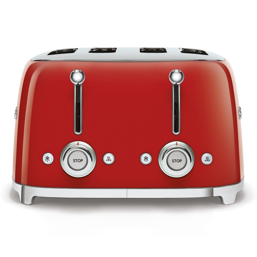 Тостер Smeg на 4 ломтика, красный TSF03RDEU - Вид №1