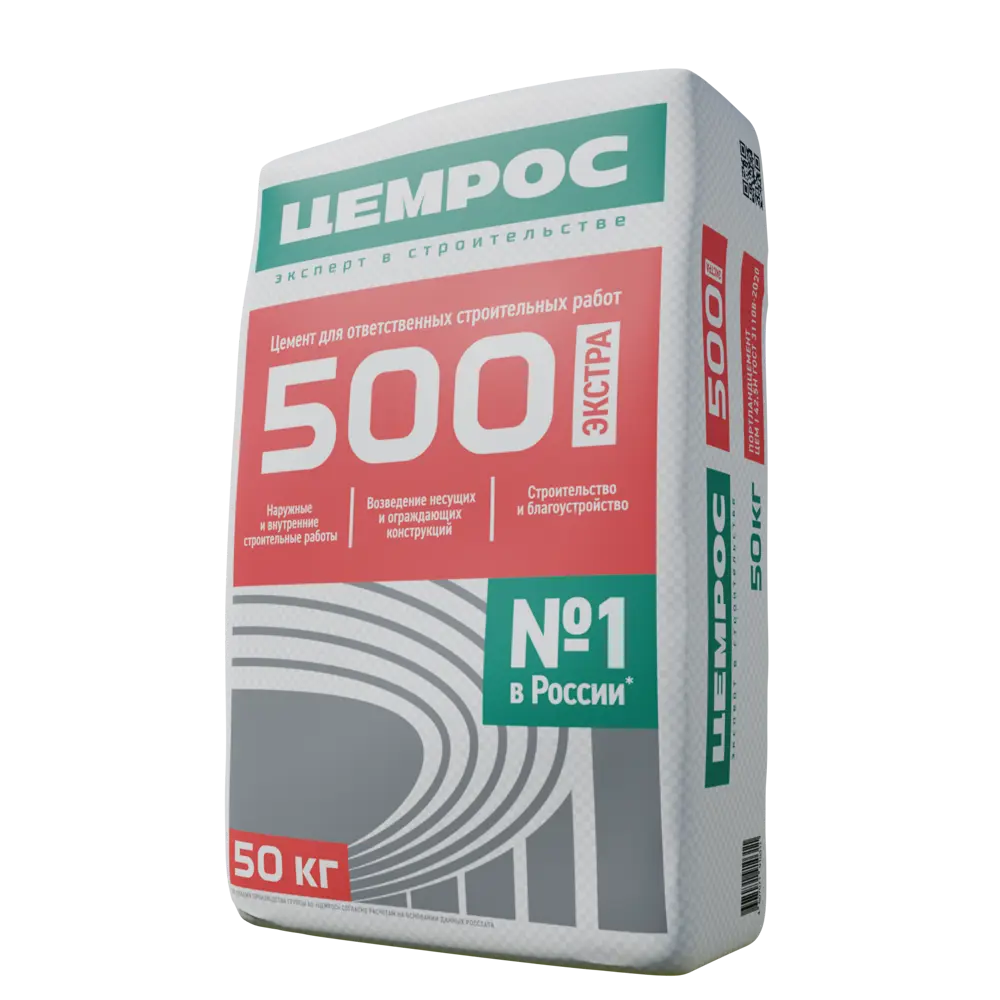 Цемент Цемрос M500 ЦЕМ I 42.5 Н 50 кг STLM-2126840 - Вид №1