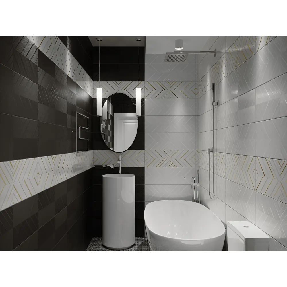 Плитка настенная Мелум 25х75 см цвет белый Santreyd STLM-2042088 - Вид №5