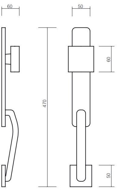 Pasini Ручка из латуни на пластине с накладкой Quadrata sun-id-1360919 - Вид №1
