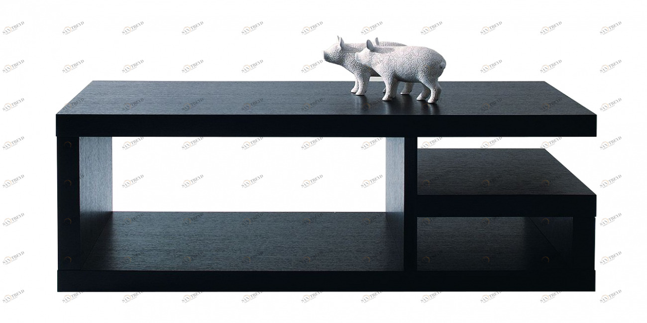 Журнальный столик прямоугольный с полками венге Vision 9 PUSHA PUSHA 062927 Черный 