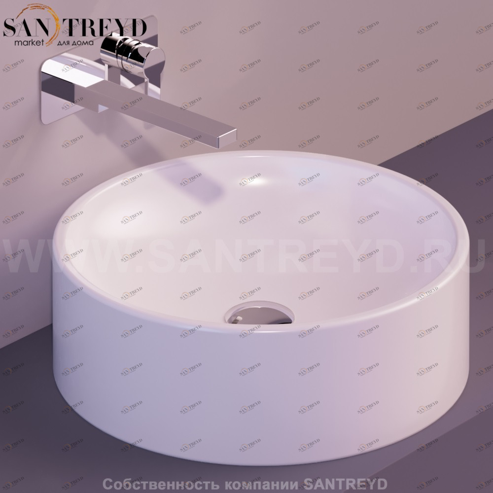 FL10BIANCO Накладная раковина на столешницу  круглая Simas Flow