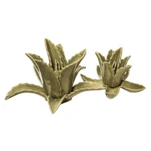 Статуэтка декоративная керамическая 15х23,5х23,5 см зеленая "Агава" UNICO  255454 Зеленый