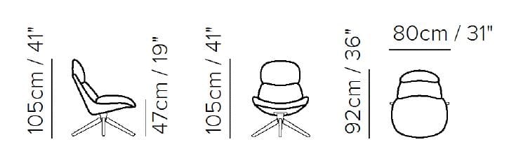 Кресло на насесте из ткани Natuzzi Italia CONCA ARCH-00073720 - Вид №4