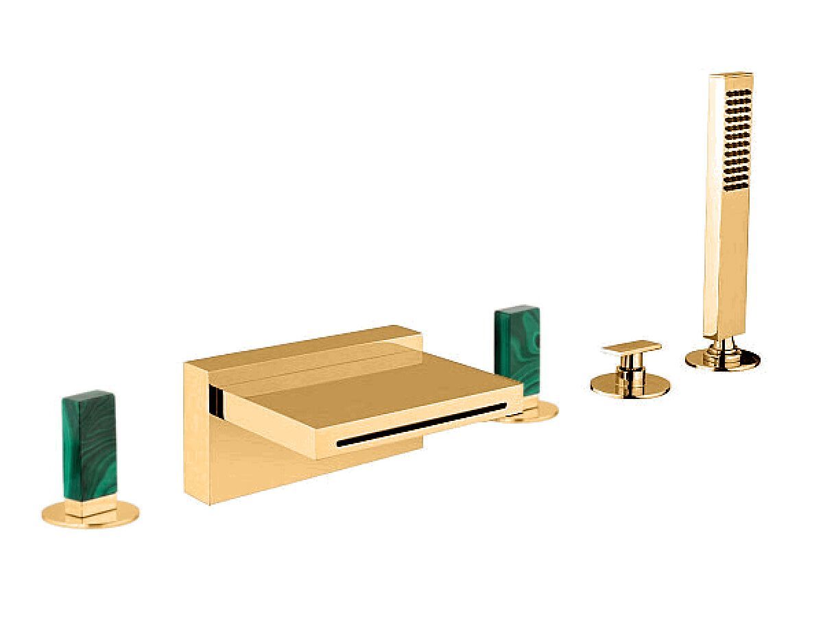 Смеситель для ванны с 5 отверстиями с водопадом и переключателем Rubinetterie Frattini Vita Due ARCH-00038193