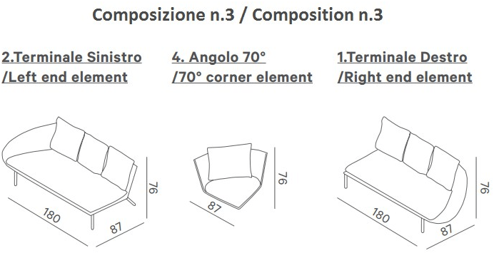 Miniforms Модульный тканевый диван Lem sun-id-1454672 - Вид №7