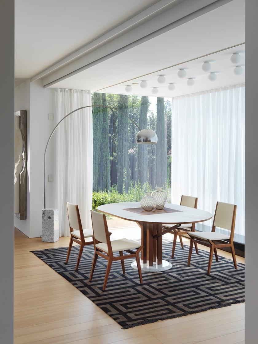 Casamania & Horm Круглый раздвижной стол из мрамора, массива дерева и феникса sun-id-1461277 - Вид №6