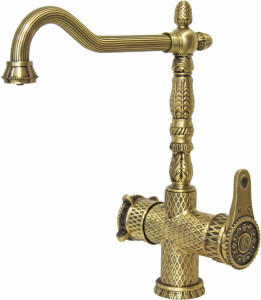 Смеситель ZorG Antic A 50 KF-BR для кухонной мойки, бронза