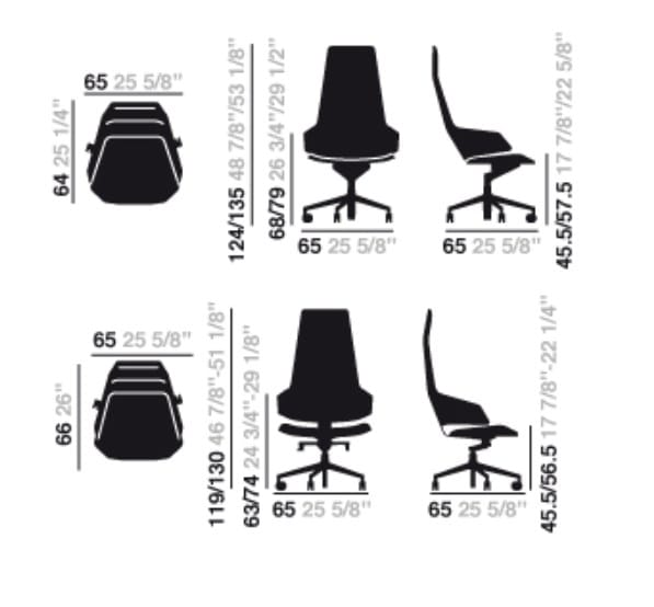 Регулируемое по высоте офисное кресло с высокой спинкой Arper Aston ARCH-00118946 - Вид №3