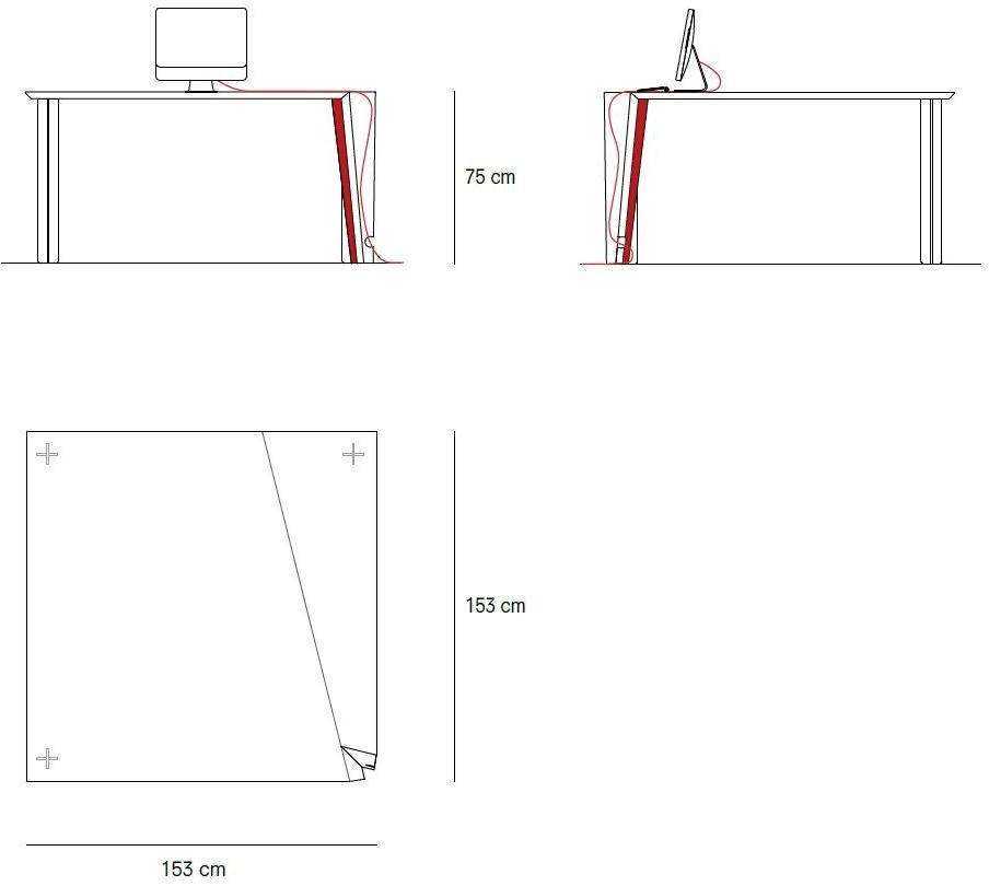 Treviso Made Многофункциональный офисный стол  Cintawhrd  - Вид №4
