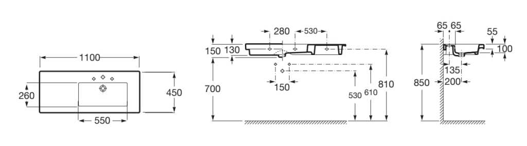 Фарфоровая раковина с одной столешницей Roca Prisma ARCH-00072376 - Вид №4