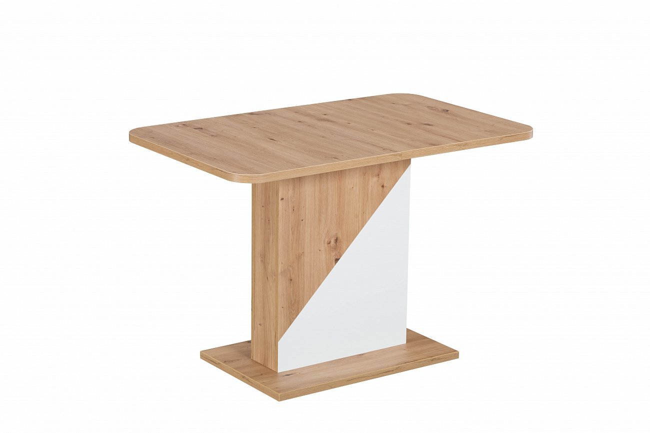Стол обеденный раздвижной коричневый с белой вставкой 110-145 см Accent STOOL GROUP  00-3958850 Белый;коричневый  - Вид №1