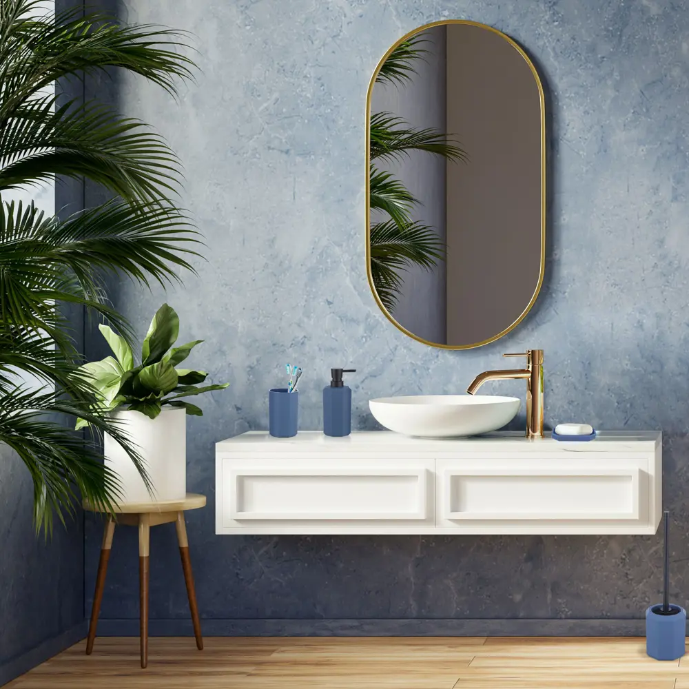 Ёршик для унитаза Swensa Grid цвет синий STLM-2115593 - Вид №3