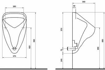 6618RZ Настенный писсуар, уринал с мушкой KOLO  - Вид №2