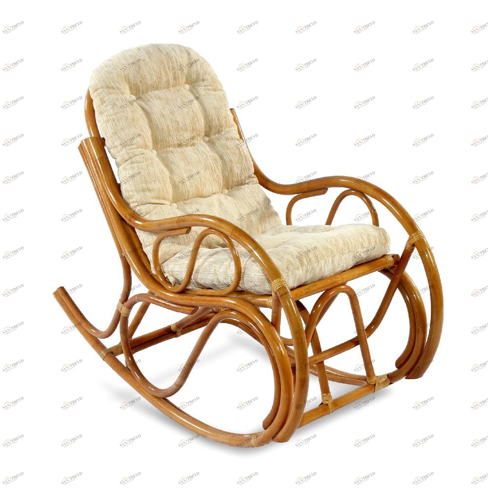 Кресло-качалка бежевое "Линк" ЭКО ДИЗАЙН CLASSIC RATTAN 129510 Бежевый;коричневый 