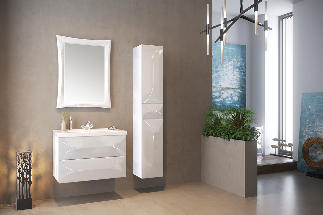 У72502 Зеркало Elegant 65*90 White 1 Marka Art - Вид №1