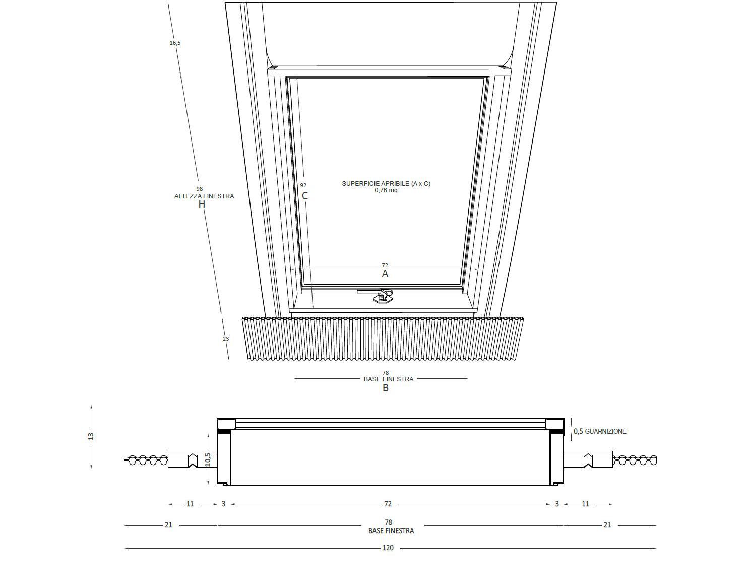 Алюминиевое и деревянное окно крыши Emica среда обитания ARCH-00108283 - Вид №2