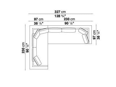 Угловой диван из ткани B&B Italia ARCH-00112684 - Вид №28