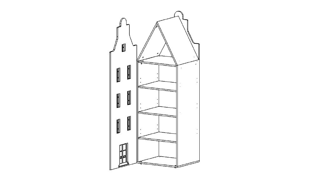 Шкаф-домик детский левый "Амстердам-7" МАНДАРИН АМСТЕРДАМ 178624 Зеленый Santreyd  - Вид №5
