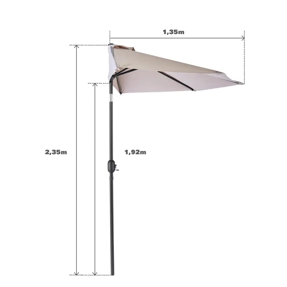Садовый зонт Naterial Arkea 270x235x135 см бежевый STLM-2028899 - Вид №19