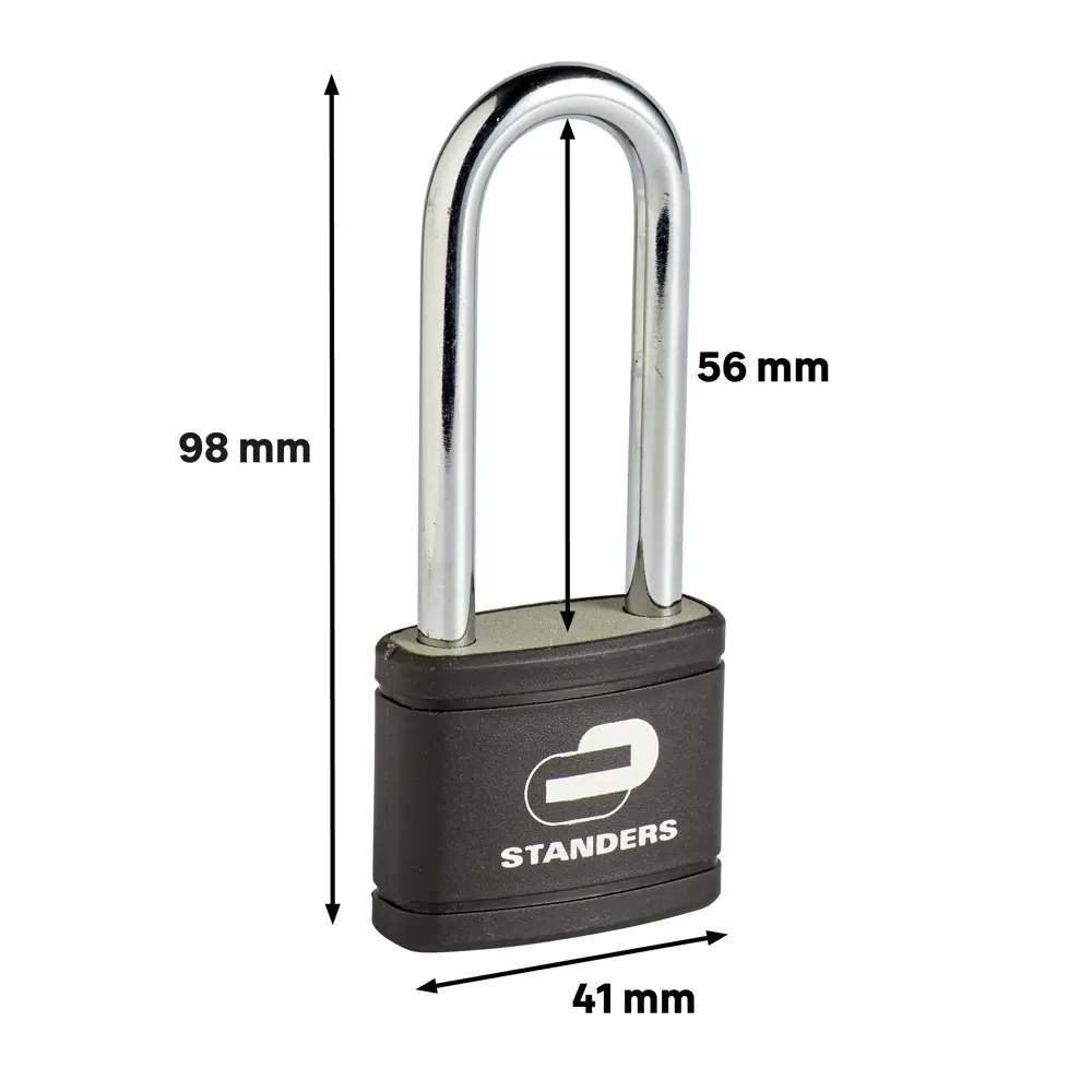 Замок навесной Standers с длинной дужкой 41x34 мм чугун STLM-2067143 - Вид №4