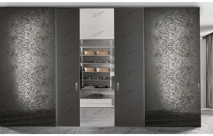 Longhi Раздвижная дверь из зеркального стекла для гардеробных Aluminiun chic – doors Serie 395